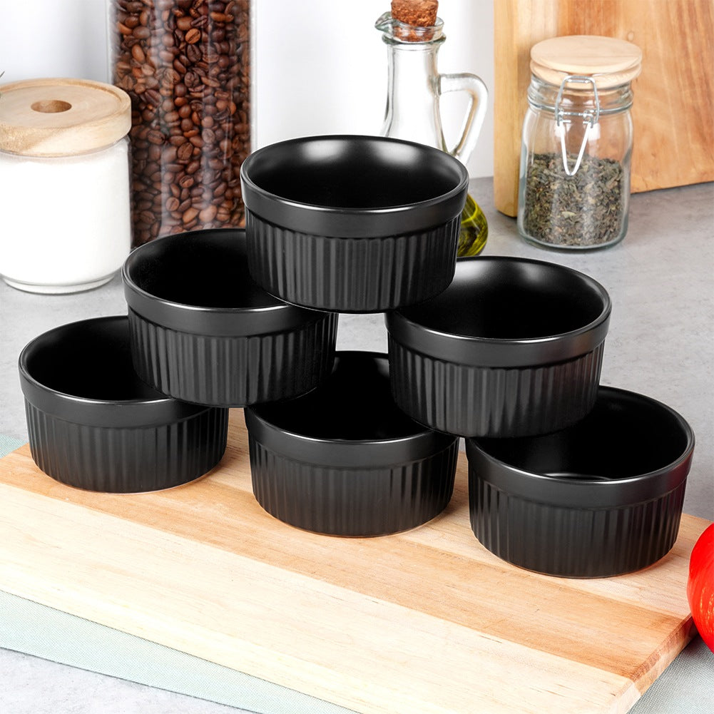 Ceramic baking bowls black 260 ml 6 pcs.