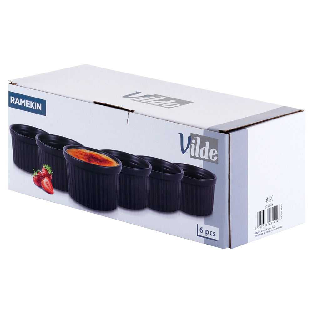 Ceramic baking bowls black 260 ml 6 pcs.