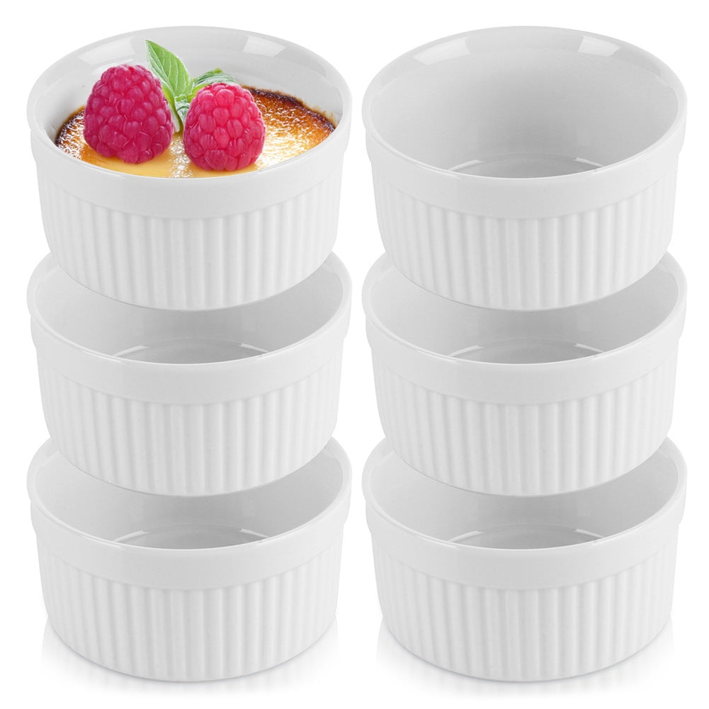 Ceramic baking bowls white 260 ml 6 pcs.
