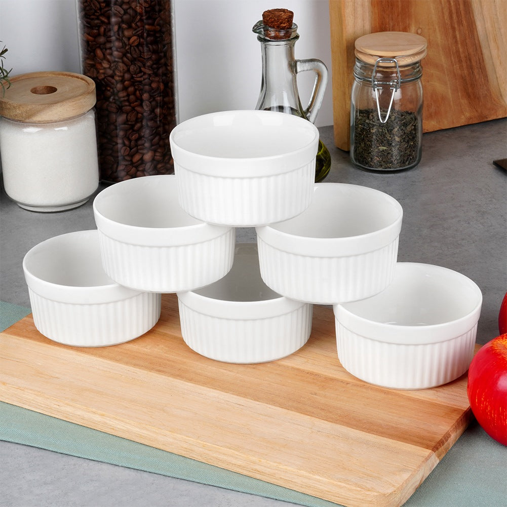Ceramic baking bowls white 260 ml 6 pcs.