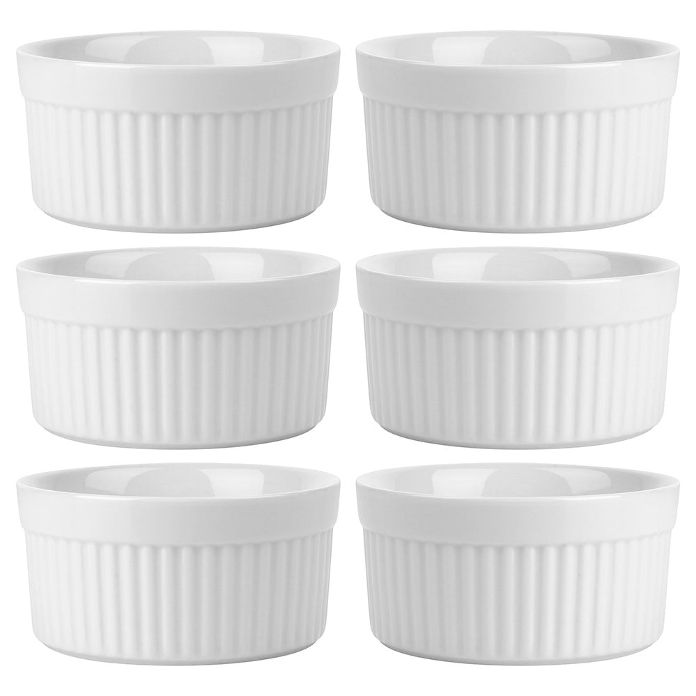 Ceramic baking bowls white 260 ml 6 pcs.