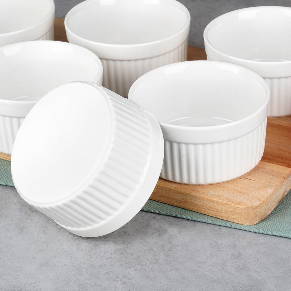 Ceramic baking bowls white 260 ml 6 pcs.
