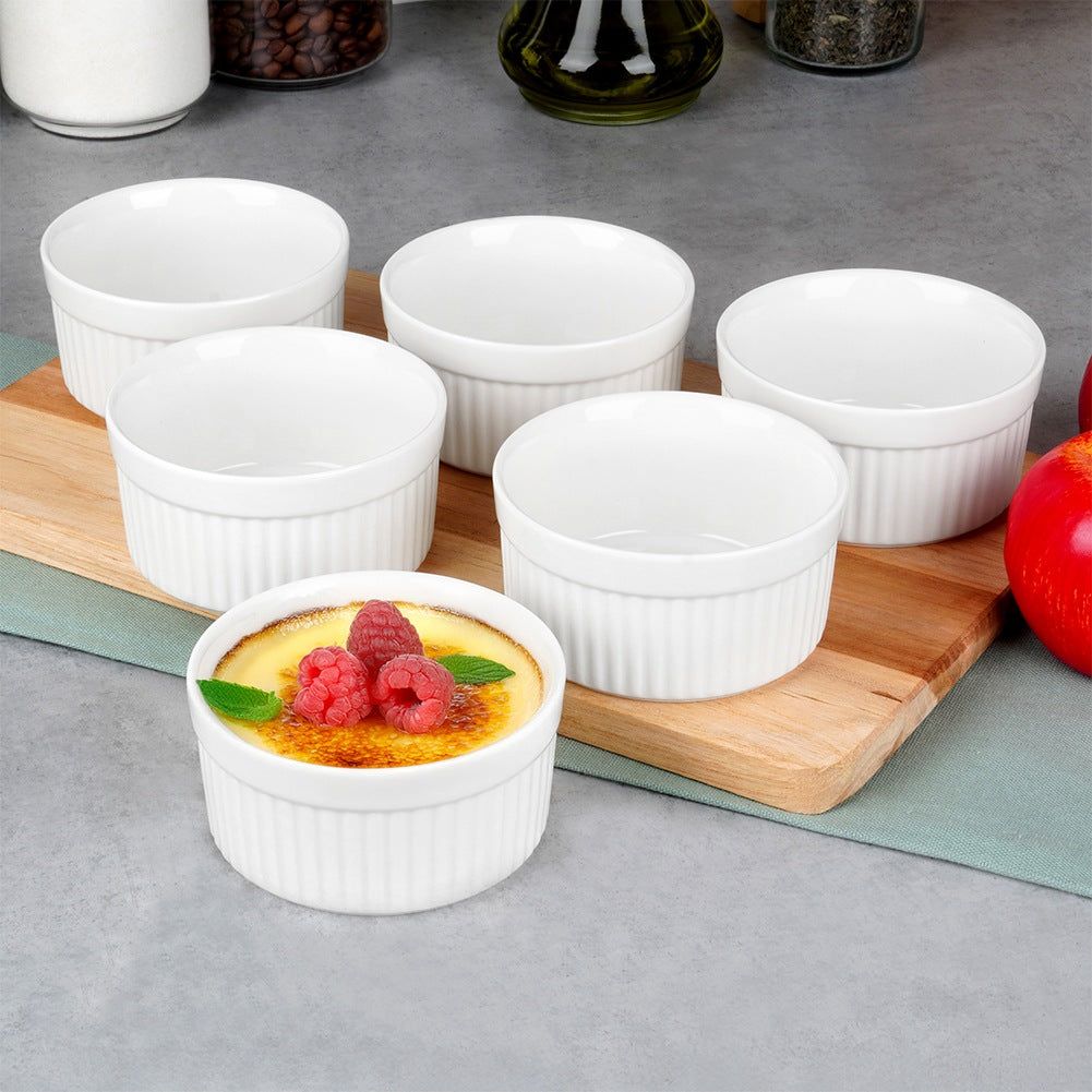 Ceramic baking bowls white 260 ml 6 pcs.