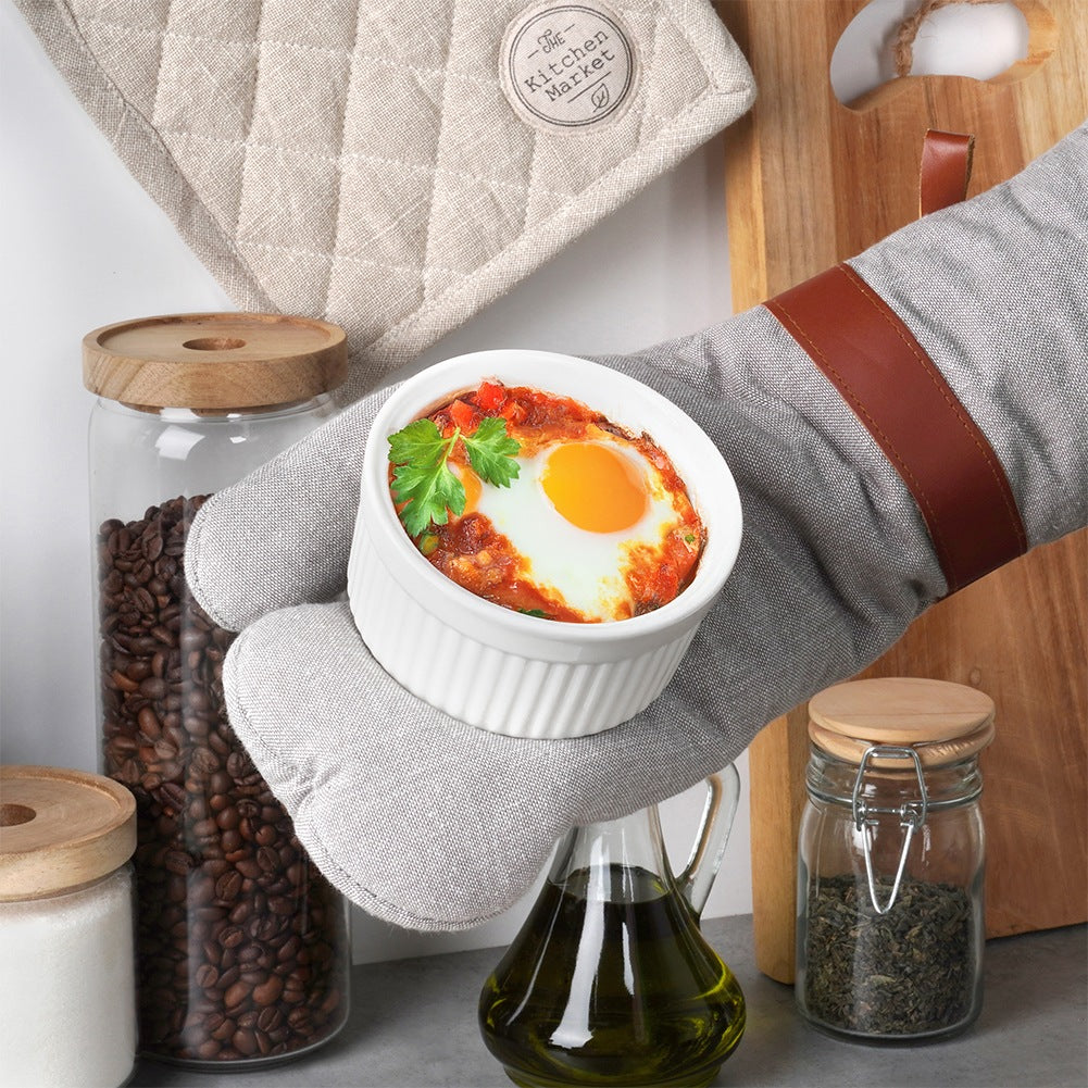 Ceramic baking bowls white 260 ml 6 pcs.