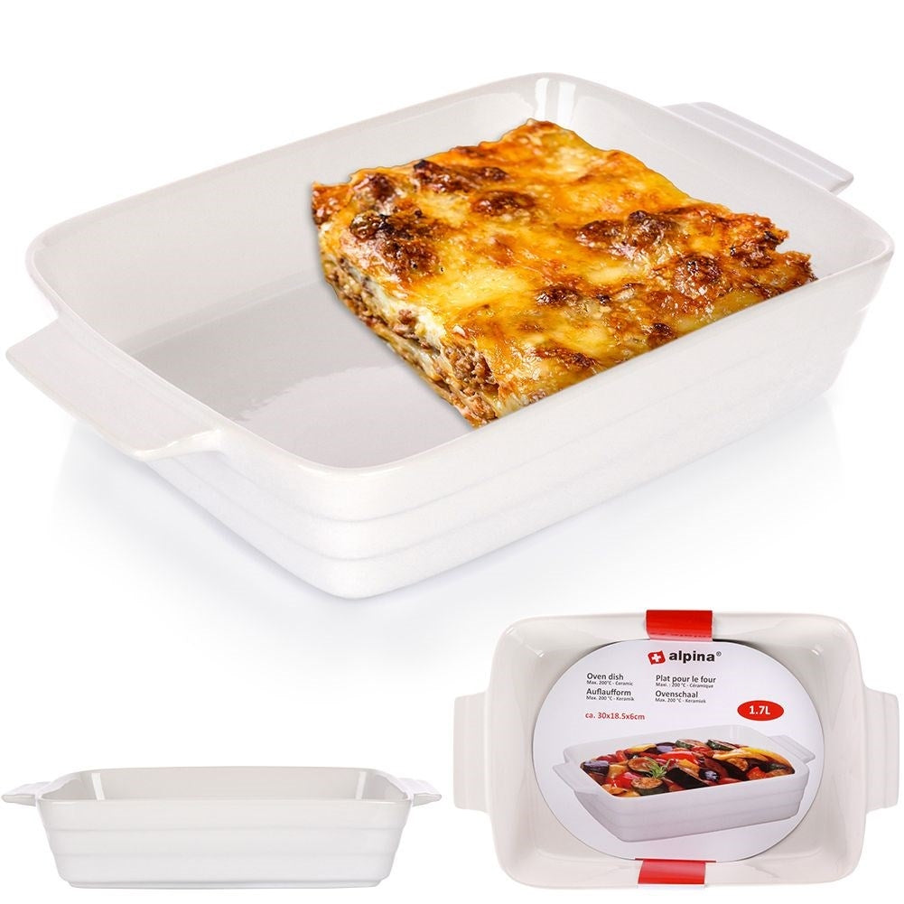 Ceramic baking dish for lasagna, gratins and desserts