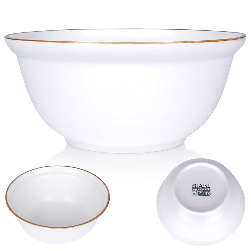 Ceramic bowl 750 ml, white/brown, dishwasher and microwave safe