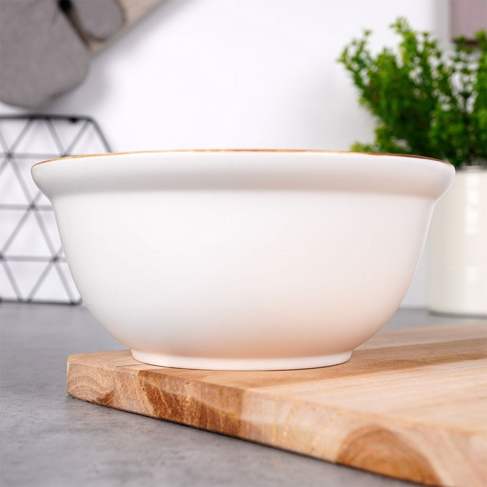 Ceramic bowl 750 ml, white/brown, dishwasher and microwave safe