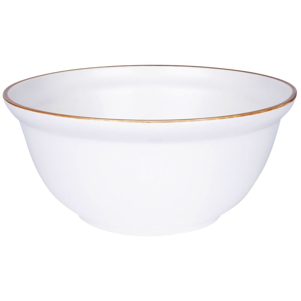 Ceramic bowl 750 ml, white/brown, dishwasher and microwave safe