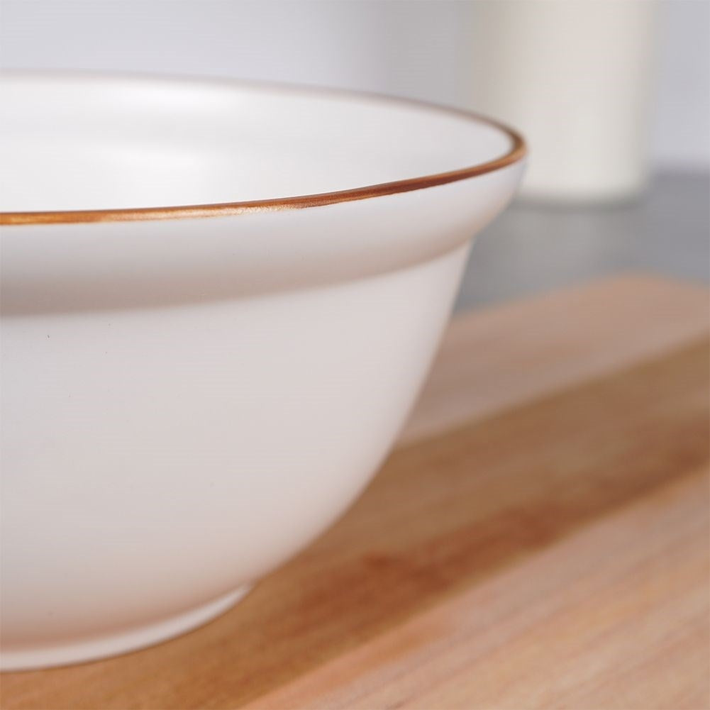 Ceramic bowl 750 ml, white/brown, dishwasher and microwave safe