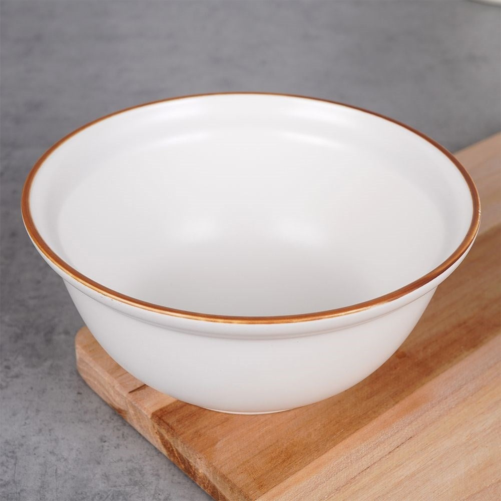 Ceramic bowl 750 ml, white/brown, dishwasher and microwave safe