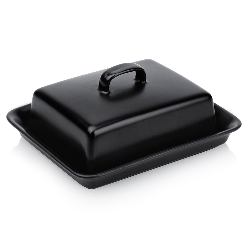 Ceramic butter dish black