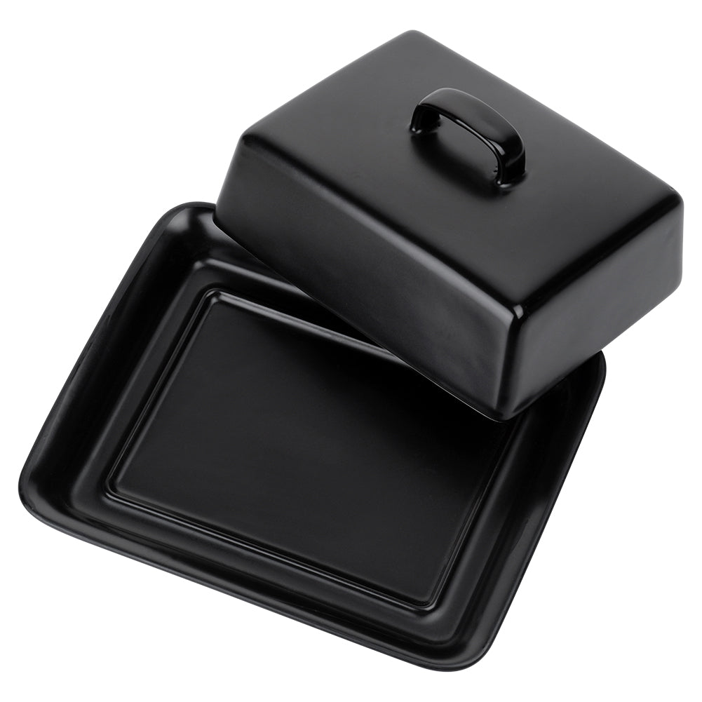 Ceramic butter dish black