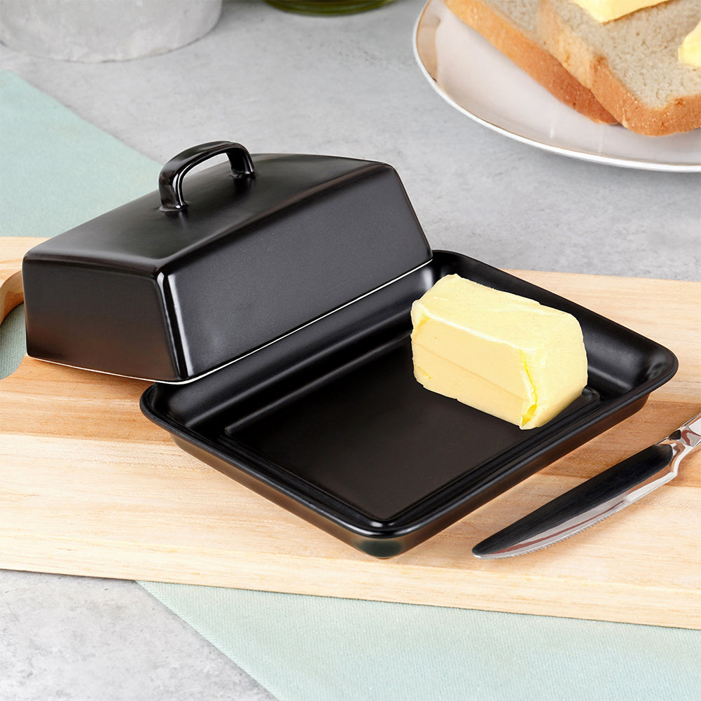 Ceramic butter dish black
