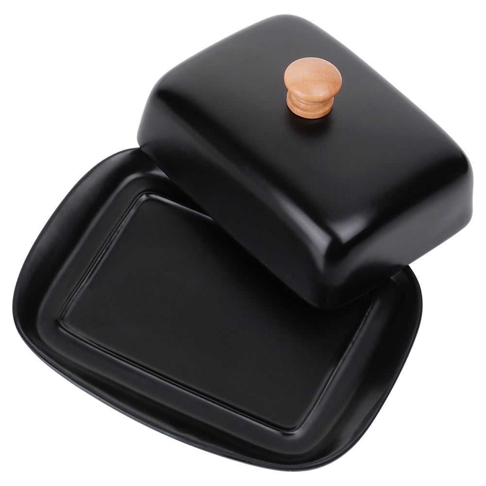 Ceramic butter dish black