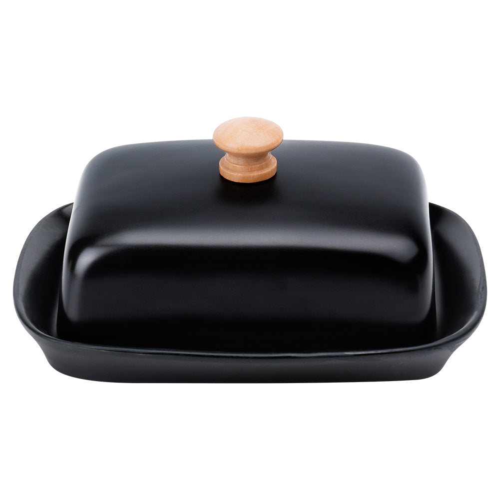 Ceramic butter dish black