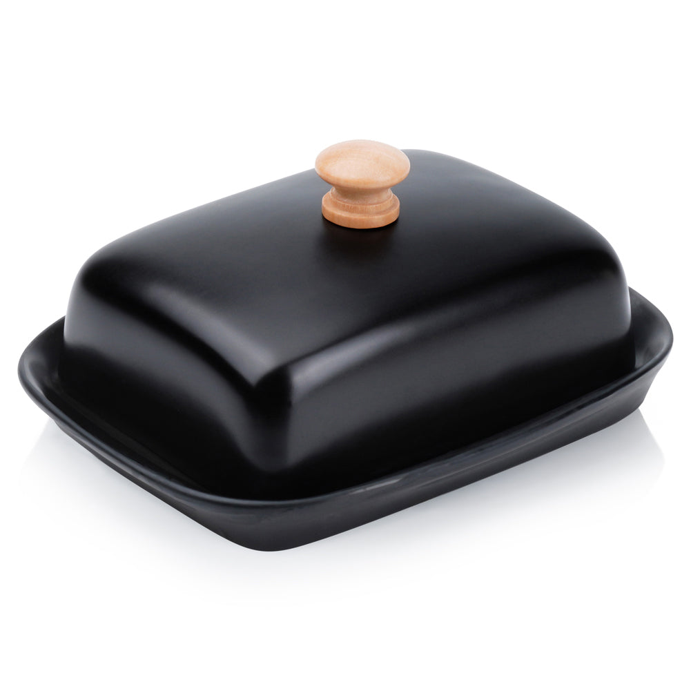 Ceramic butter dish black