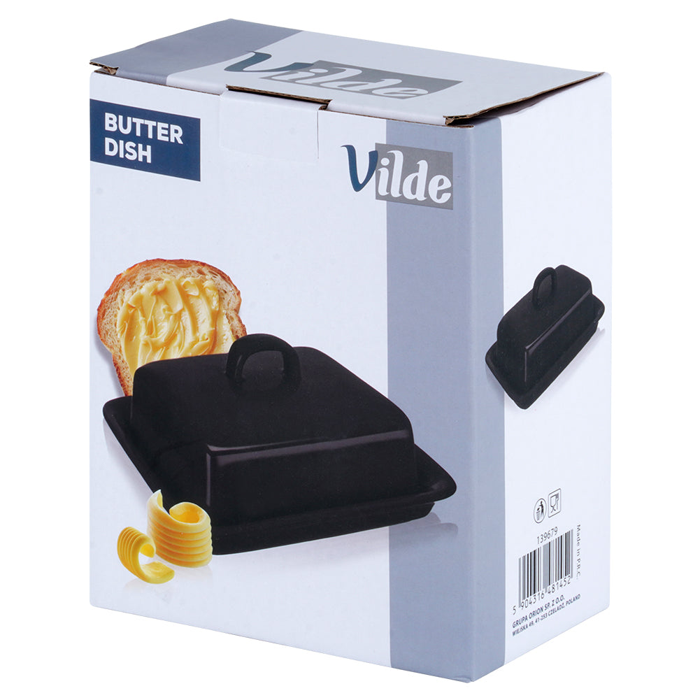 Ceramic butter dish black