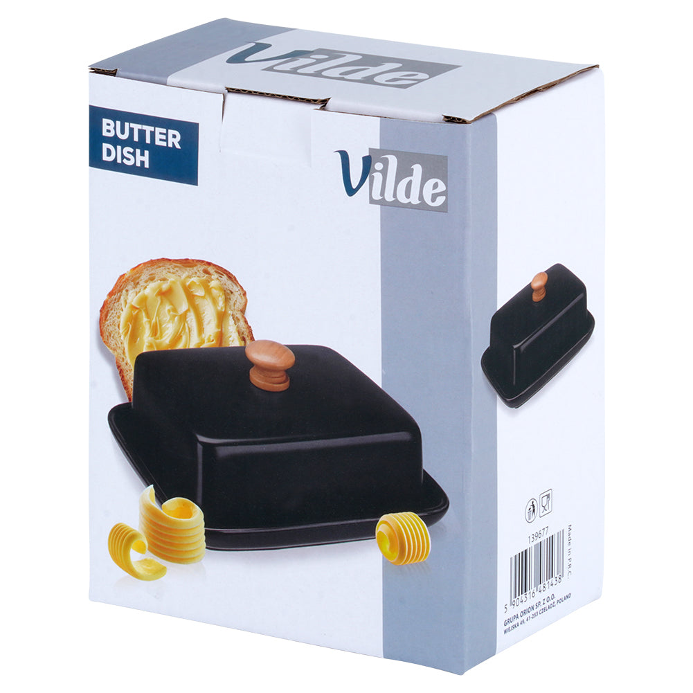 Ceramic butter dish black