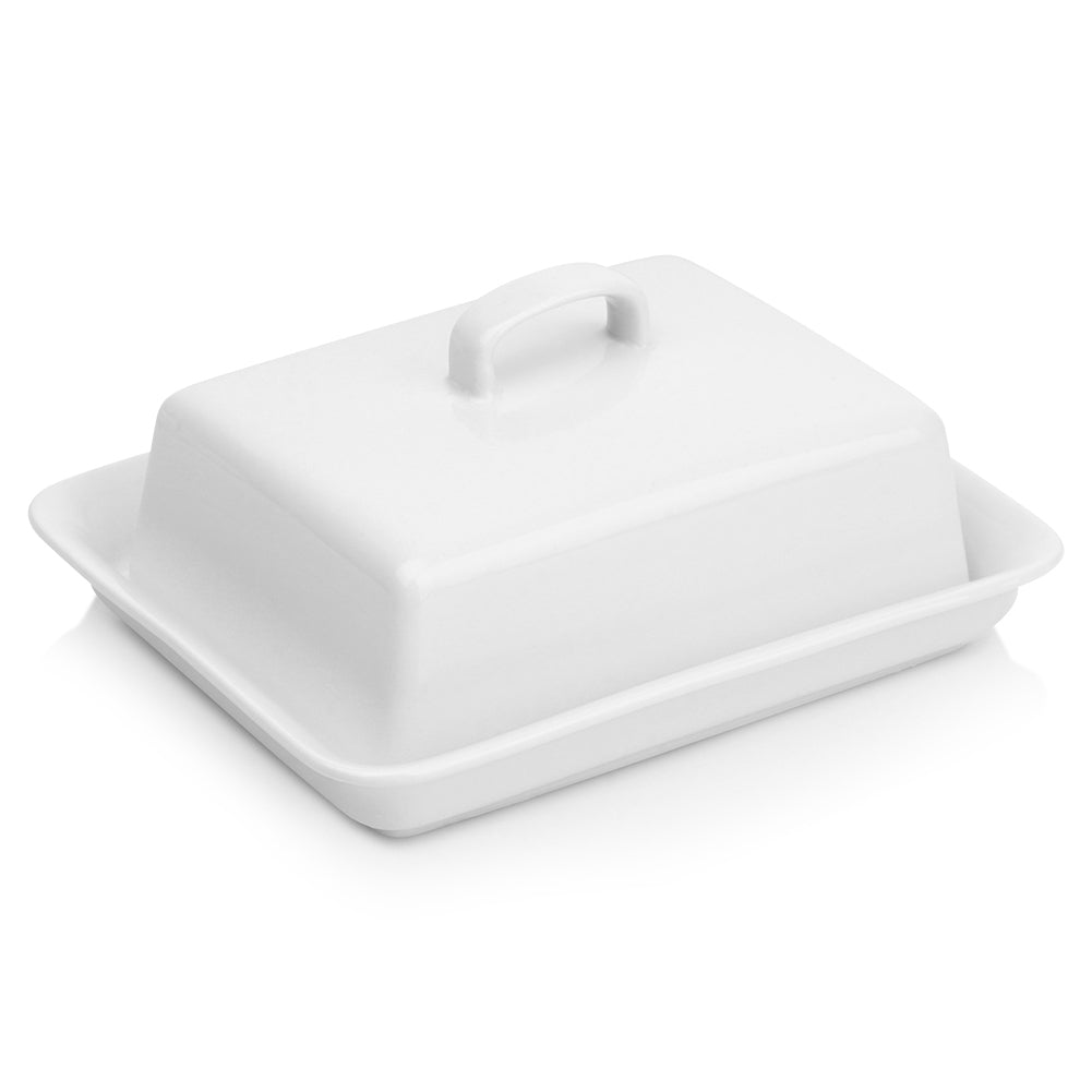 Ceramic butter dish white