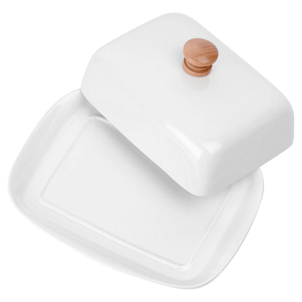 Ceramic butter dish white