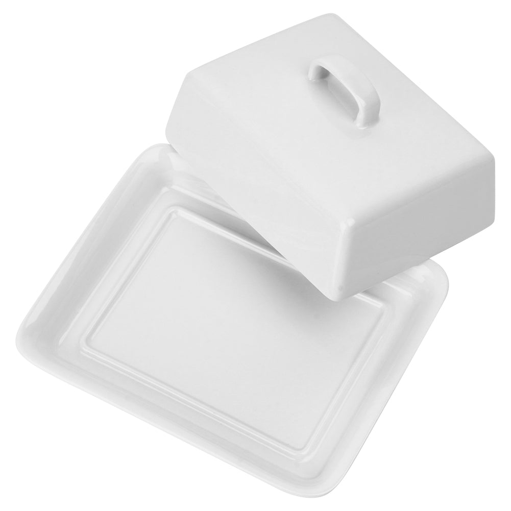 Ceramic butter dish white