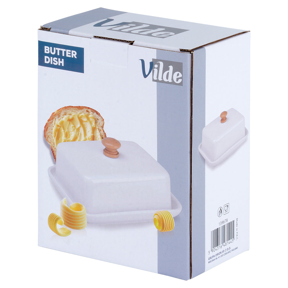 Ceramic butter dish white