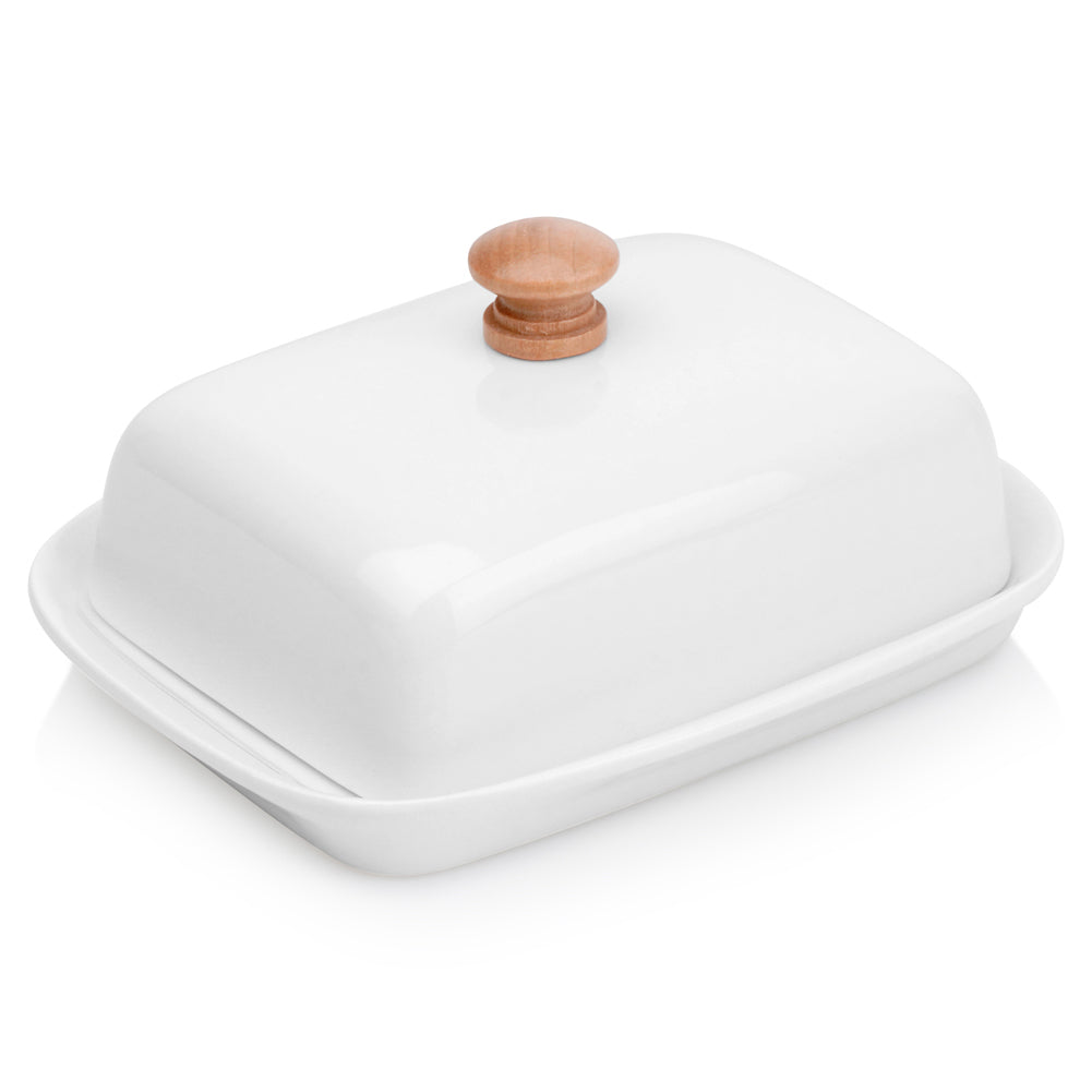 Ceramic butter dish white