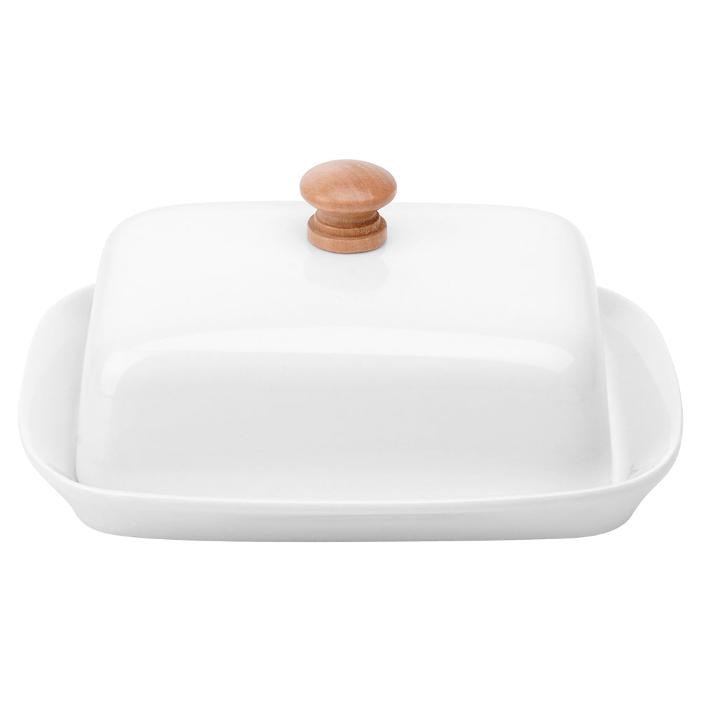 Ceramic butter dish white