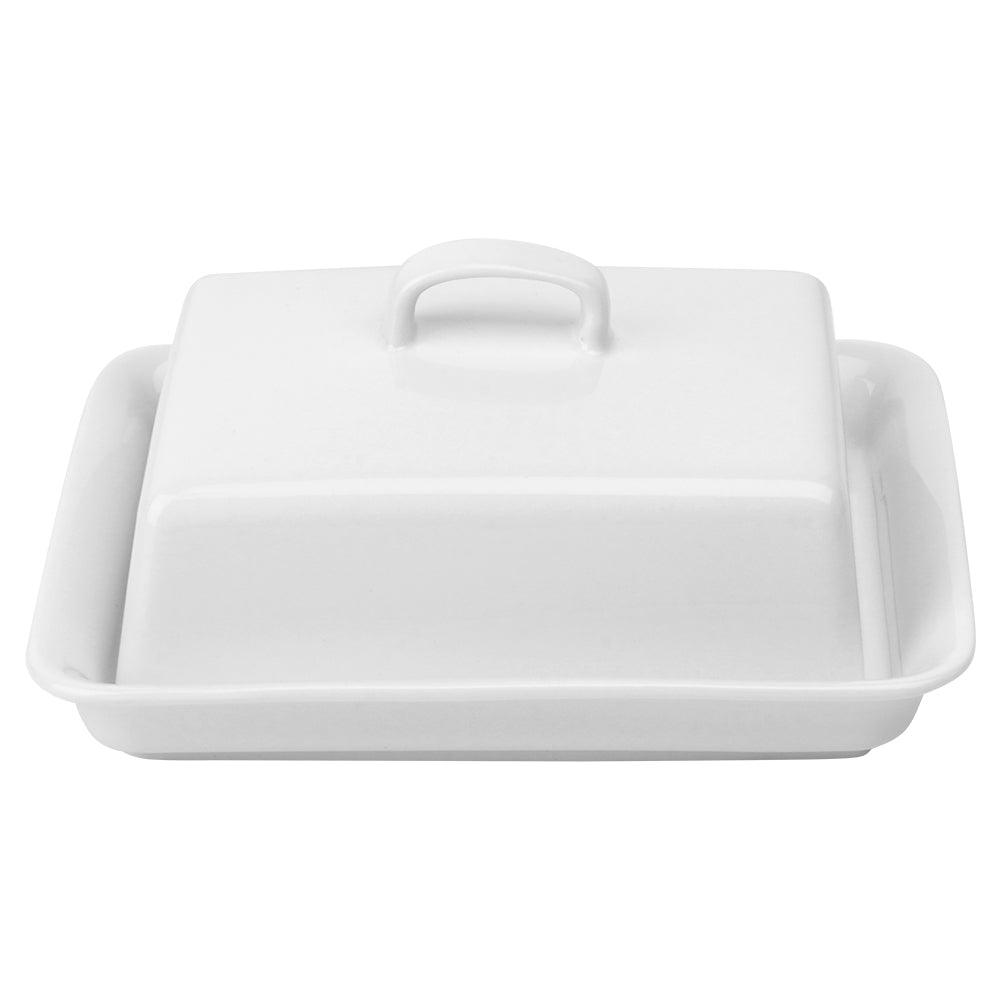 Ceramic butter dish white