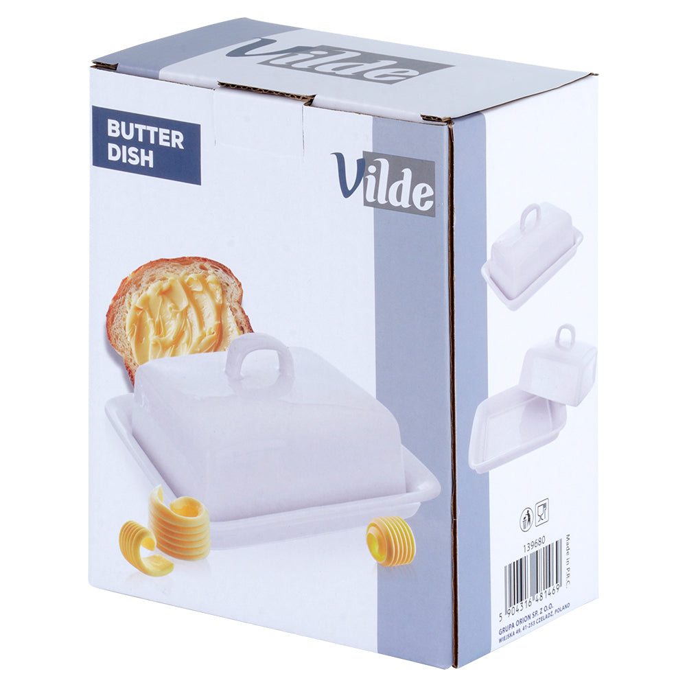 Ceramic butter dish white