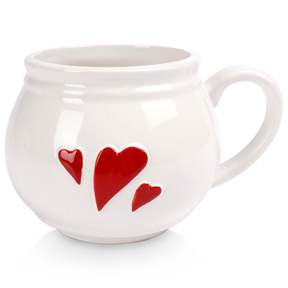 Ceramic cup with decoration, comfortable handle, dishwasher safe