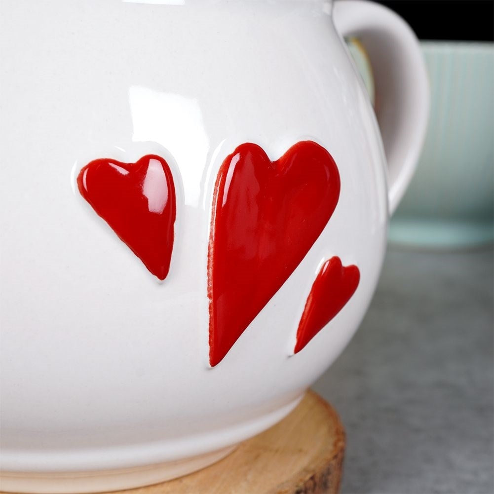 Ceramic cup with decoration, comfortable handle, dishwasher safe