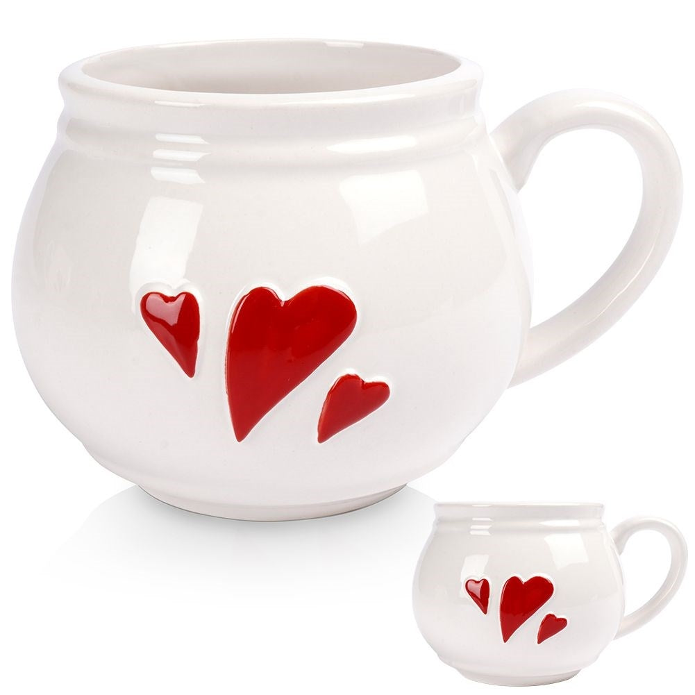 Ceramic cup with decoration, comfortable handle, dishwasher safe