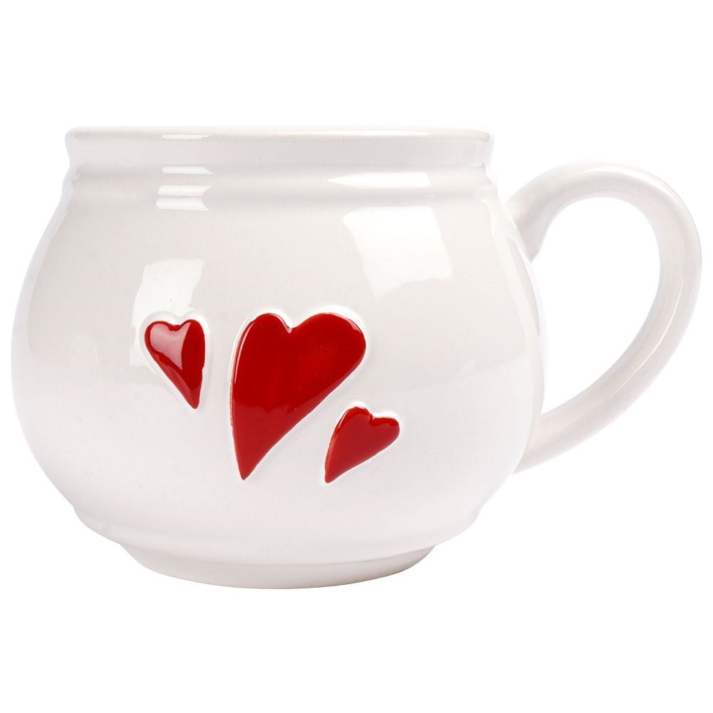 Ceramic cup with decoration, comfortable handle, dishwasher safe