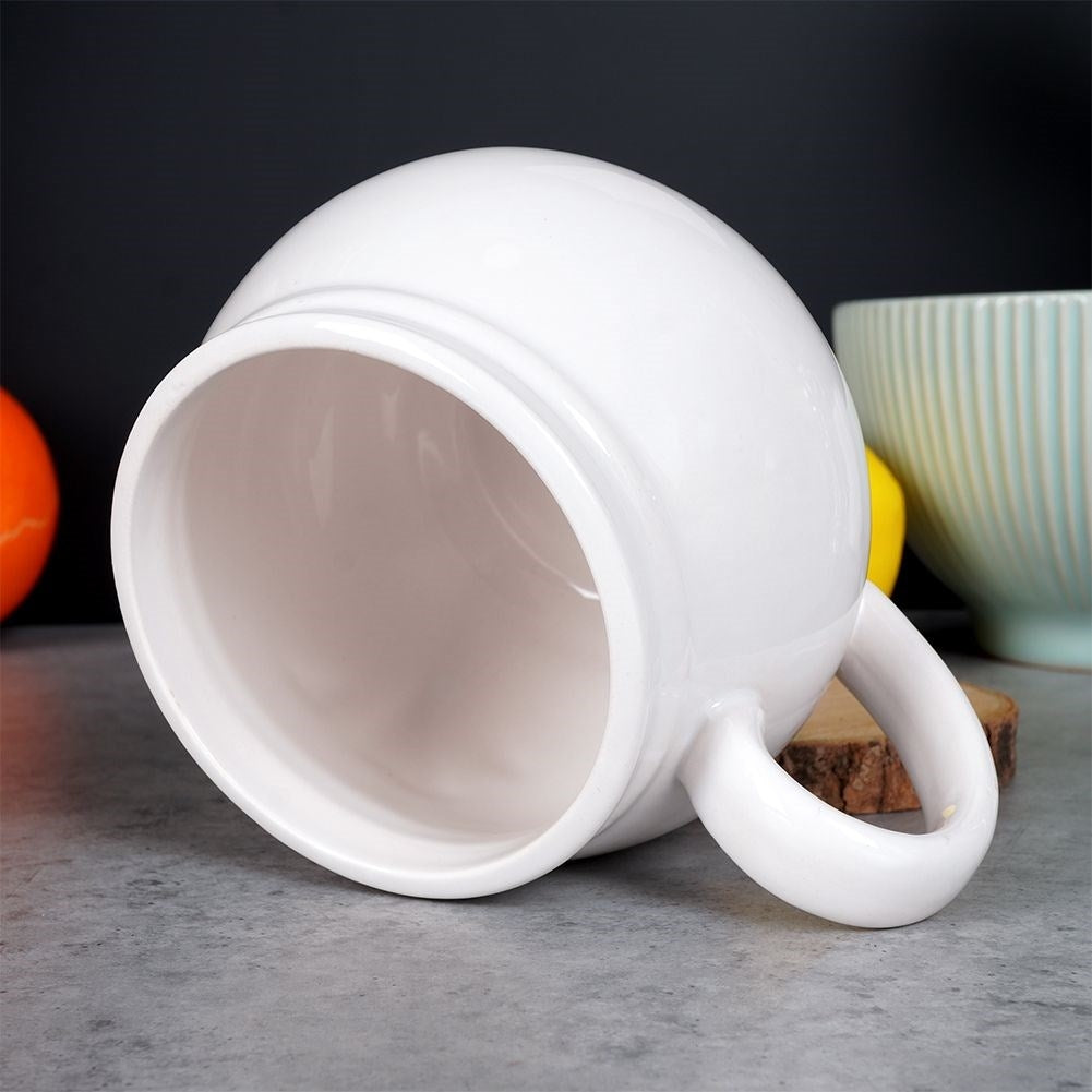 Ceramic cup with decoration, comfortable handle, dishwasher safe