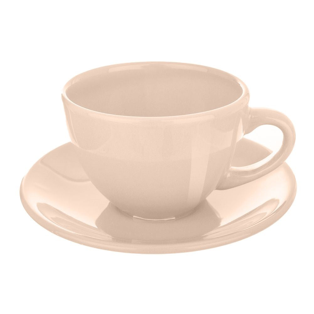 Ceramic cup with saucer cream ALFA 220 ml