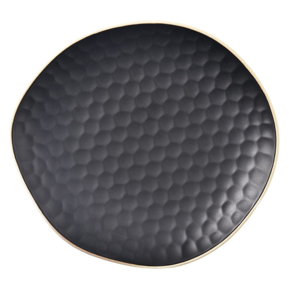 Ceramic dessert plate black TEA TIME 16.5x15 cm