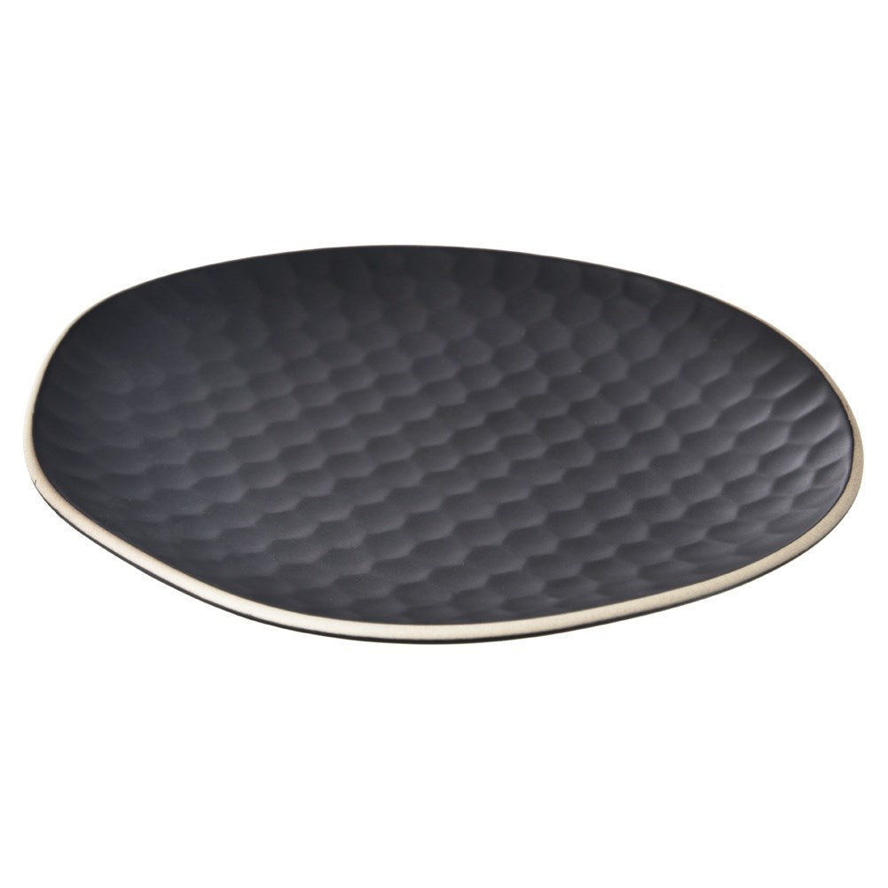 Ceramic dessert plate black TEA TIME 16.5x15 cm