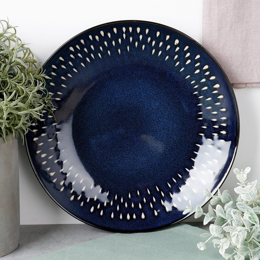 Ceramic dessert plate, navy blue, 22 cm
