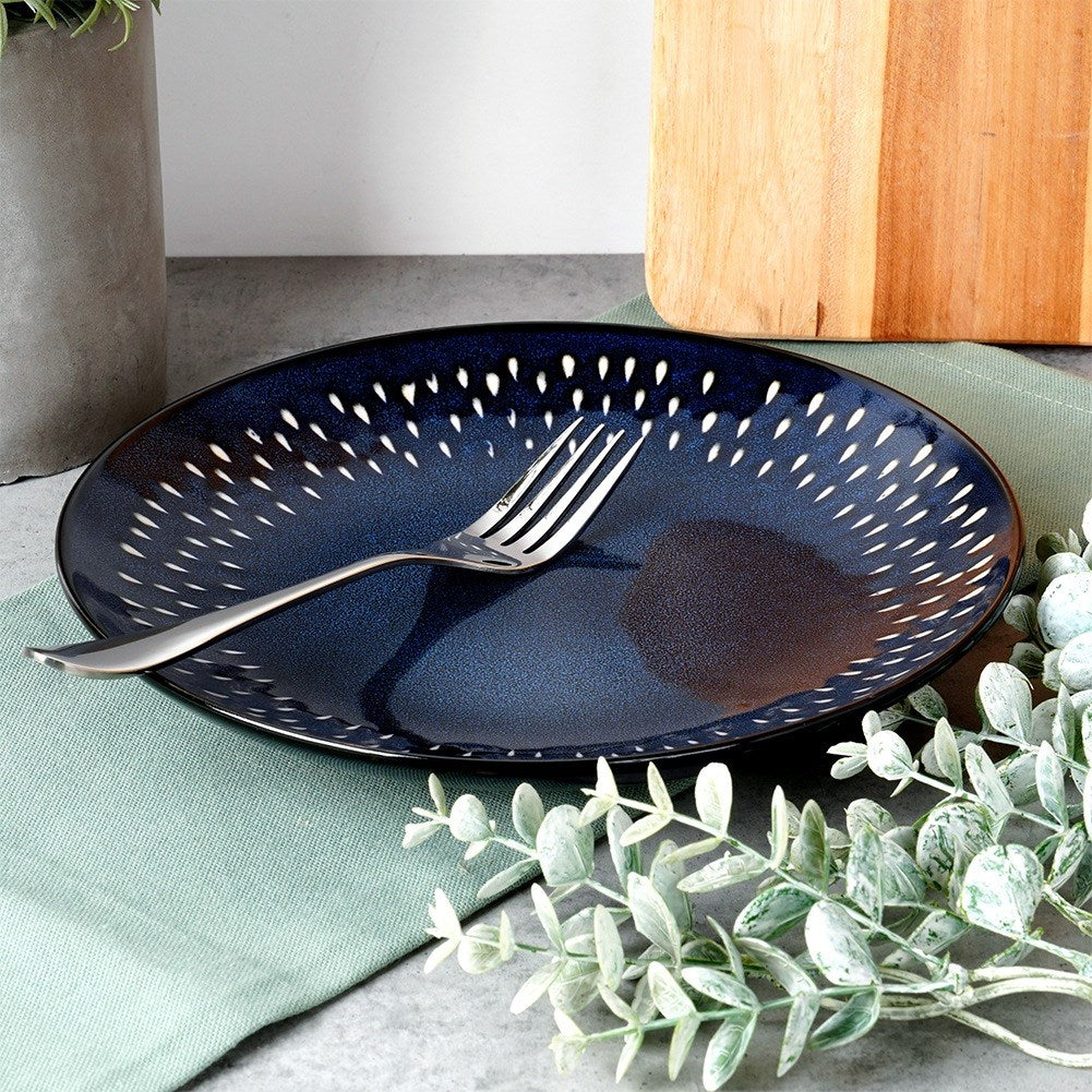 Ceramic dessert plate, navy blue, 22 cm