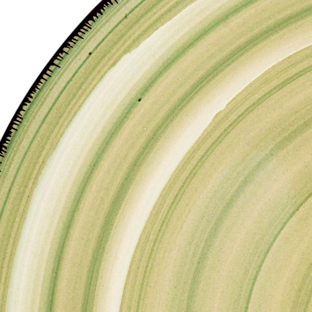 Ceramic dinner plate in green and beige, dishwasher safe