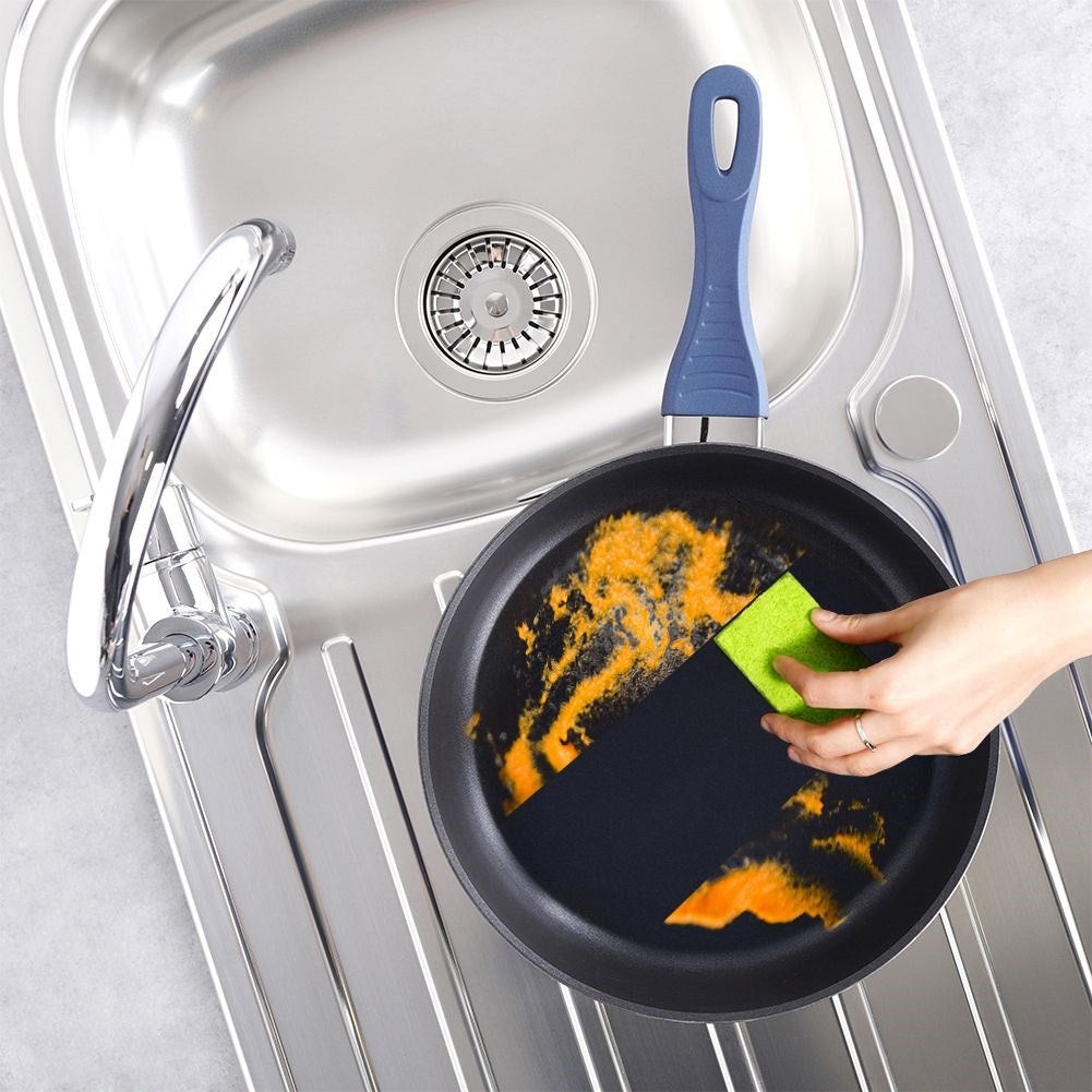 Ceramic frying pan with diamond coating and crystal pieces