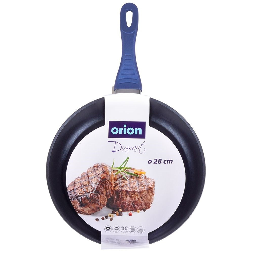Ceramic frying pan with diamond coating and crystal pieces