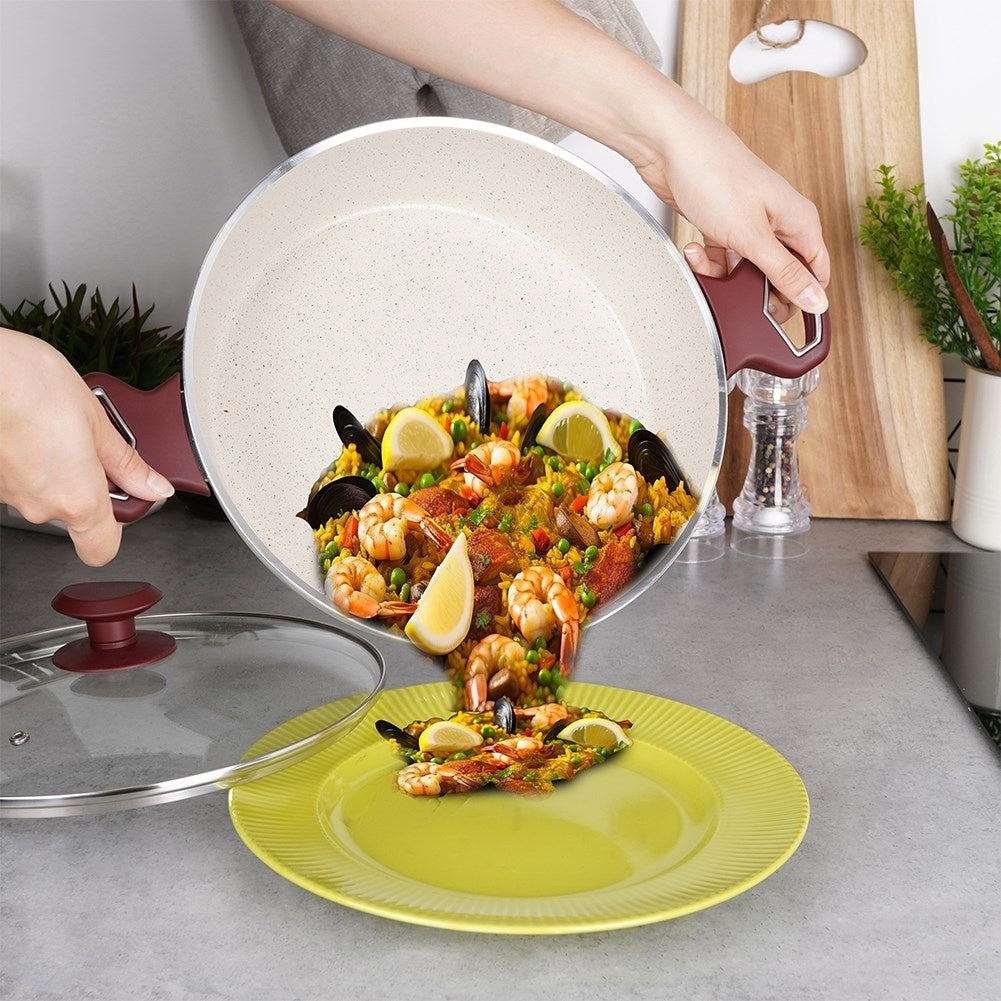 Ceramic frying pan with non-stick, for all stoves, dishwasher safe