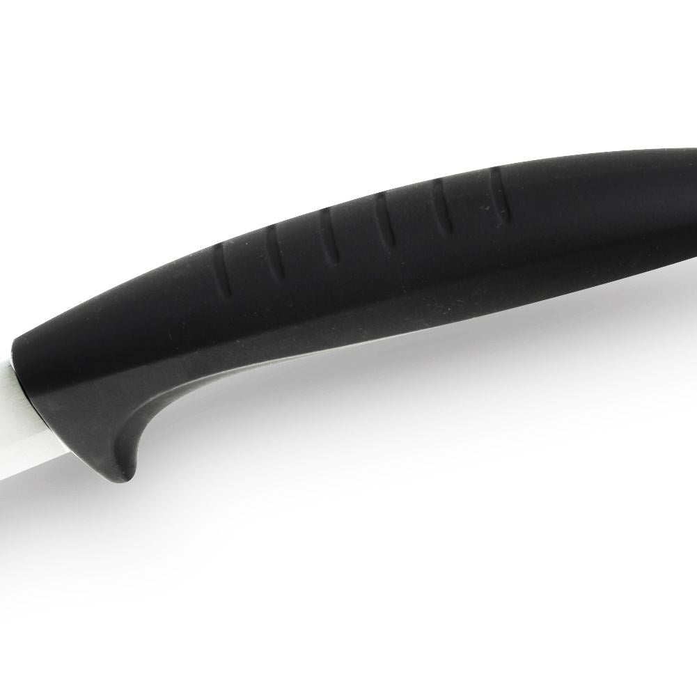 Ceramic kitchen knife with non-slip handle for precision cutting