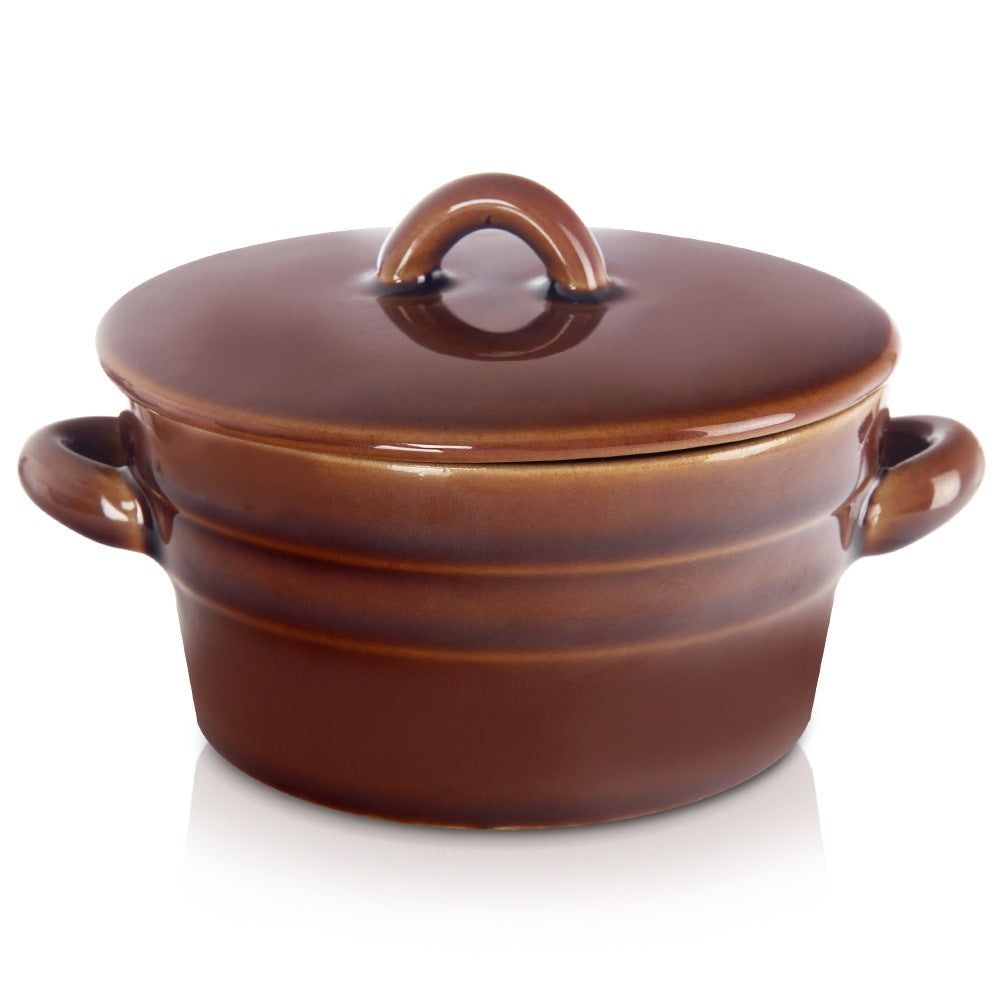Ceramic lard pot with lid 340 ml