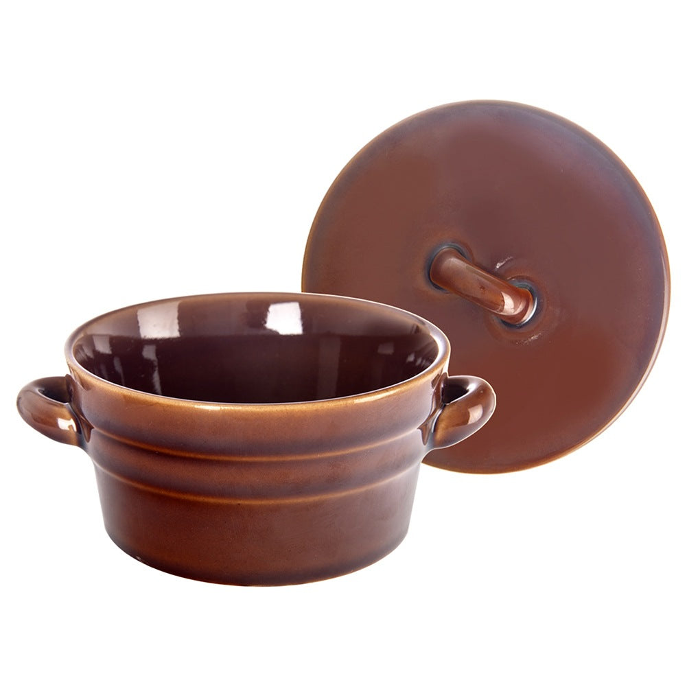 Ceramic lard pot with lid 340 ml