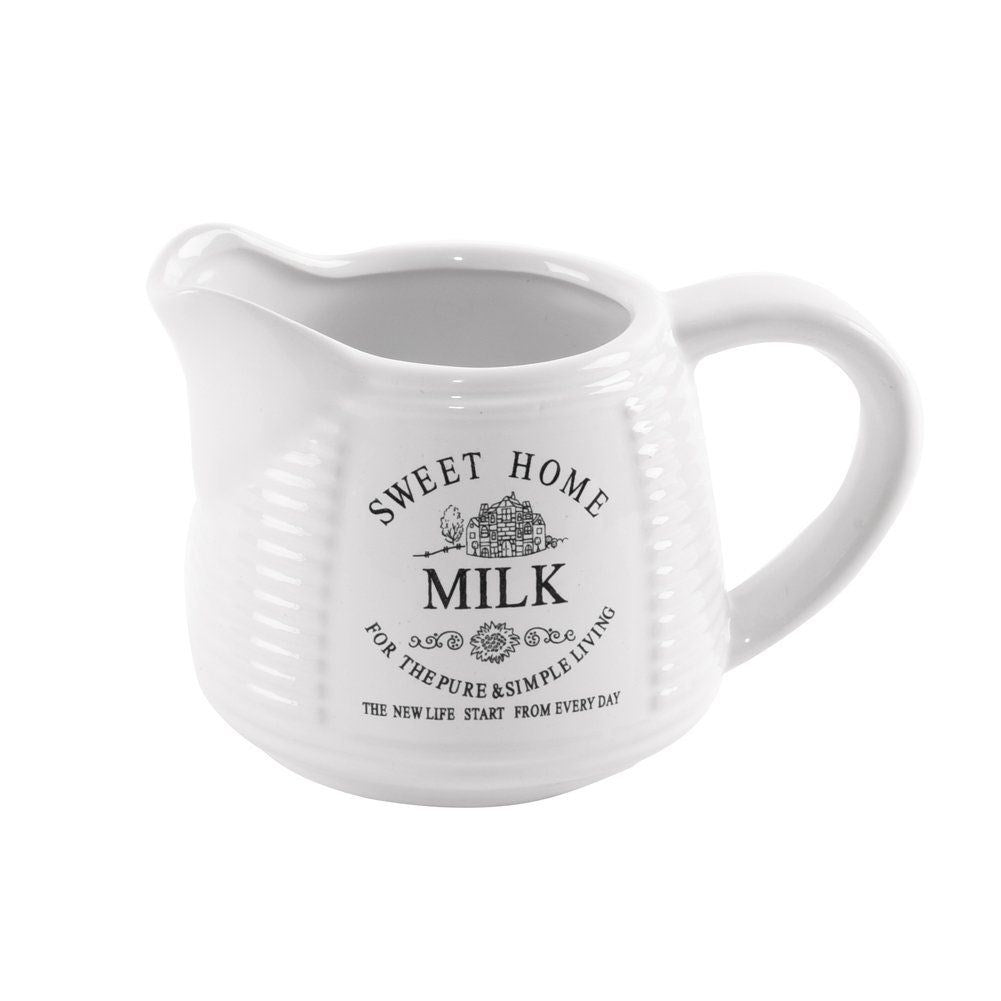 Ceramic milk jug white SWEET HOME 8x8 cm, 250 ml