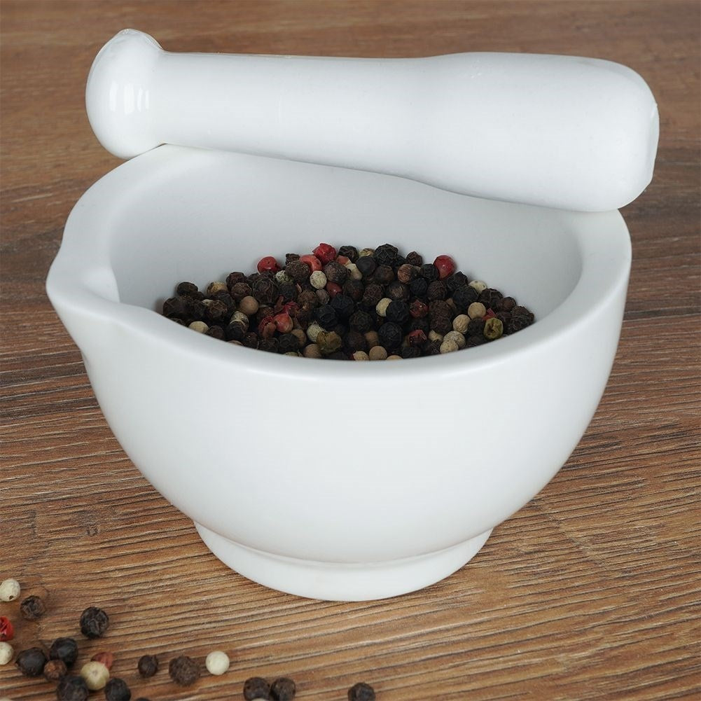 Ceramic mortar for spices, herbs and nuts, durable