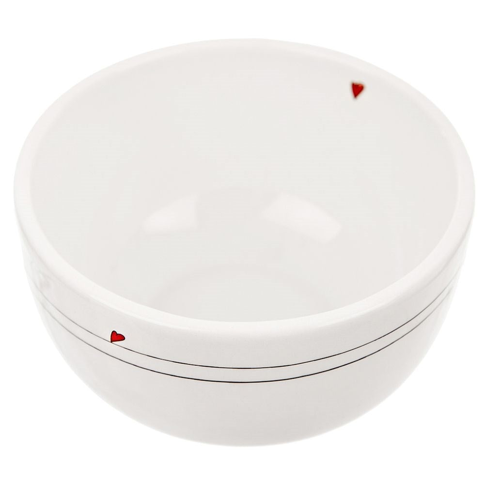 Ceramic mug 450 ml with heart pattern, white and versatile